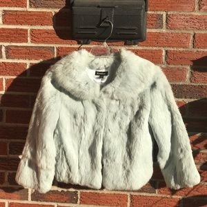 Bebe faux fur cropped jacket